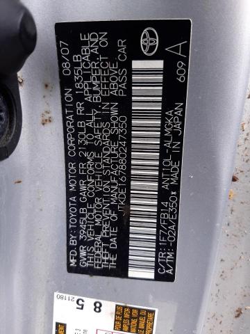 JTKDE167880247350 - 2008 TOYOTA SCION TC 银色 照片 13