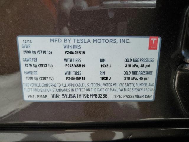 5YJSA1H19EFP60266 - 2014 TESLA MODEL S BROWN photo 13