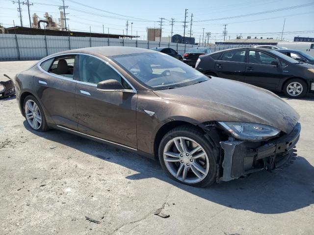 5YJSA1H19EFP60266 - 2014 TESLA MODEL S BROWN photo 4