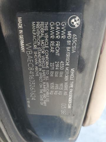 WBAEC8416J3267624 - 1988 BMW 635 CSI AUTOMATIC 黑色 照片 12