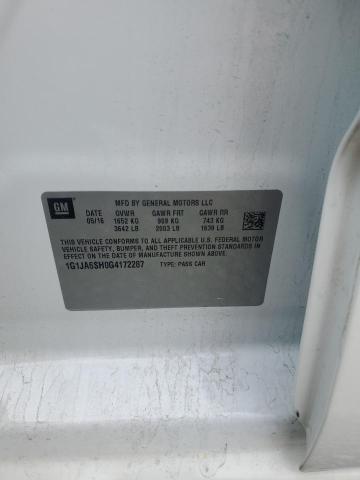 1G1JA6SH0G4172287 - 2016 CHEVROLET SONIC LS WHITE photo 12