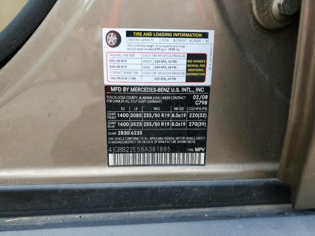 4JGBB22E58A381885 - 2008 MERCEDES-BENZ ML 320 CDI GOLD photo 13