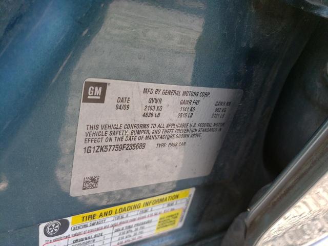 1G1ZK57759F235689 - 2009 CHEVROLET MALIBU LTZ Vert photo 12