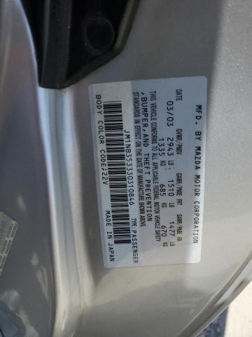 JM1NB353330310846 - 2003 MAZDA MX-5 MIATA BASE SILVER photo 12