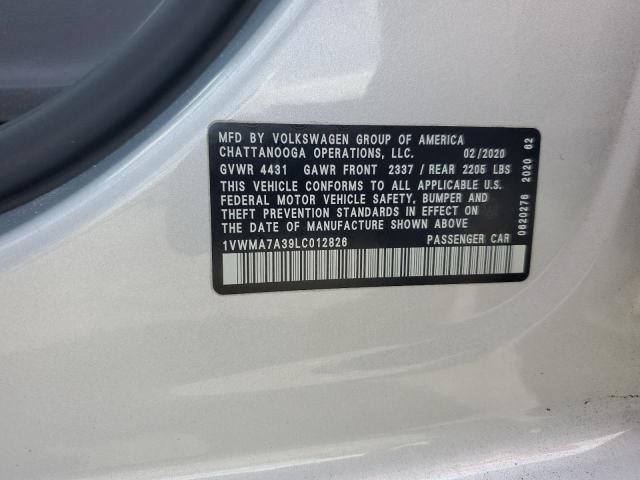 1VWMA7A39LC012826 - 2020 VOLKSWAGEN PASSAT R-LINE Silber Foto 12