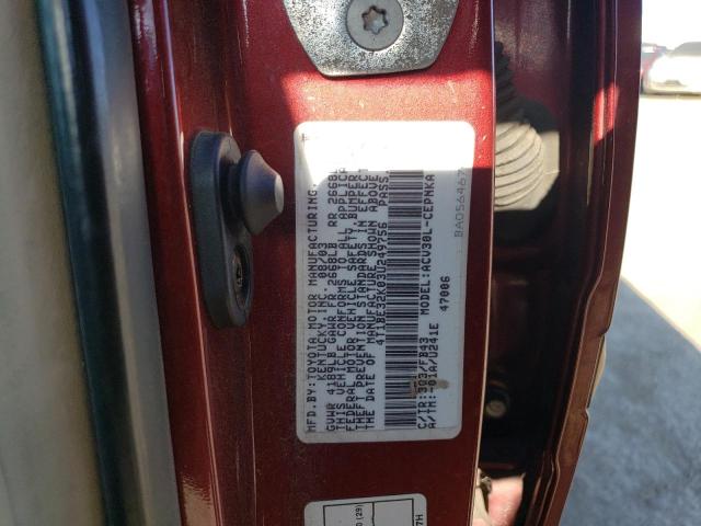 4T1BE32K03U249756 - 2003 TOYOTA CAMRY LE RED photo 12