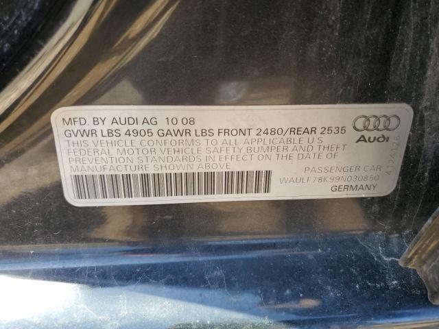 WAULF78K99N030850 - 2009 AUDI A4 2.0T QUATTRO BLACK photo 12