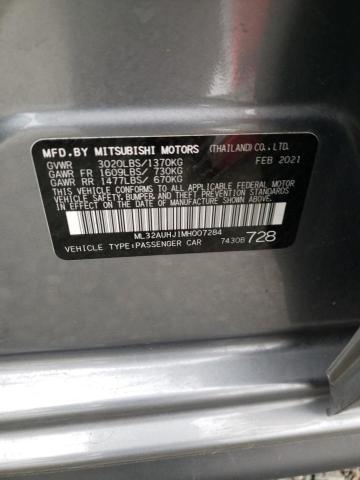 ML32AUHJ1MH007284 - 2021 MITSUBISHI MIRAGE ES GRAY photo 12