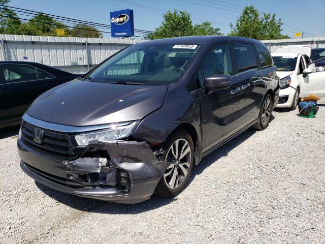 5FNRL6H88NB058345 - 2022 HONDA ODYSSEY TOURING GRAY photo 1