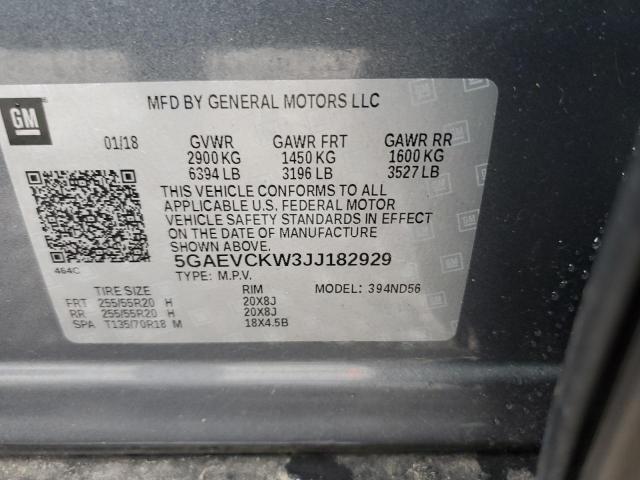 5GAEVCKW3JJ182929 - 2018 BUICK ENCLAVE AVENIR GRAY photo 13