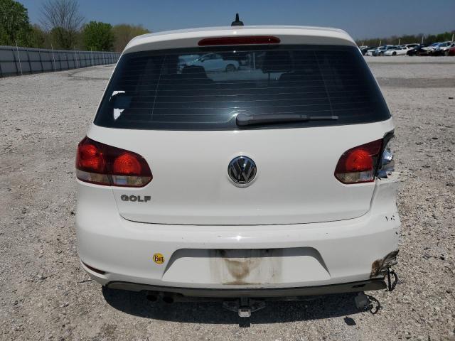 WVWAB7AJ5CW190457 - 2012 VOLKSWAGEN GOLF WHITE photo 6