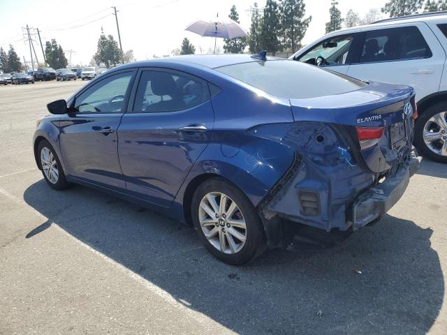 5NPDH4AE9FH602628 - 2015 HYUNDAI ELANTRA SE BLUE photo 2