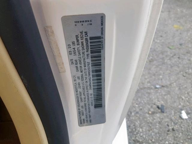 3VWRW3AG7AM020762 - 2010 VOLKSWAGEN NEW BEETLE  照片 10