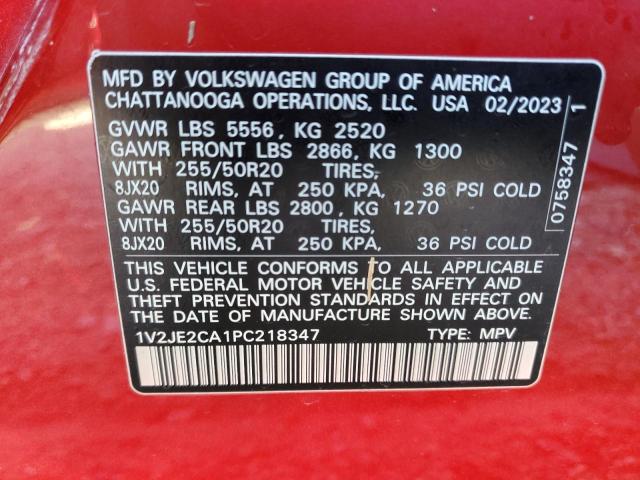1V2JE2CA1PC218347 - 2023 VOLKSWAGEN ATLAS CROS SE MAROON photo 13