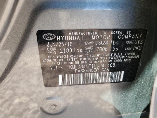 KMHD84LF1HU241468 - 2017 HYUNDAI ELANTRA SE GRAY photo 12