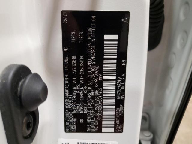 5TDGZRBH3MS547469 - 2021 TOYOTA HIGHLANDER XLE WHITE photo 13