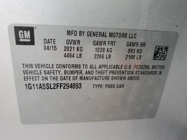 1G11A5SL2FF294893 - 2015 CHEVROLET MALIBU LS SILVER photo 12
