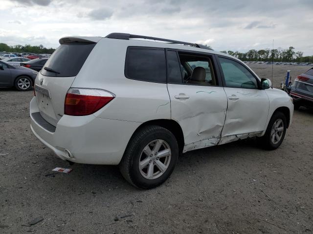 5TDBK3EH7AS005956 - 2010 TOYOTA HIGHLANDER WHITE photo 3