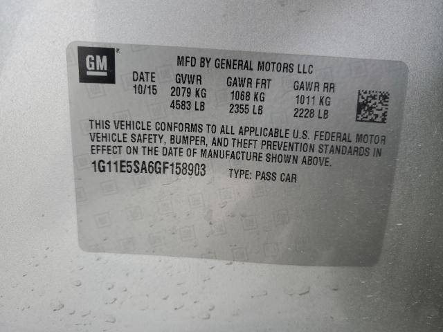 1G11E5SA6GF158903 - 2016 CHEVROLET MALIBU LIM LTZ SILVER photo 12