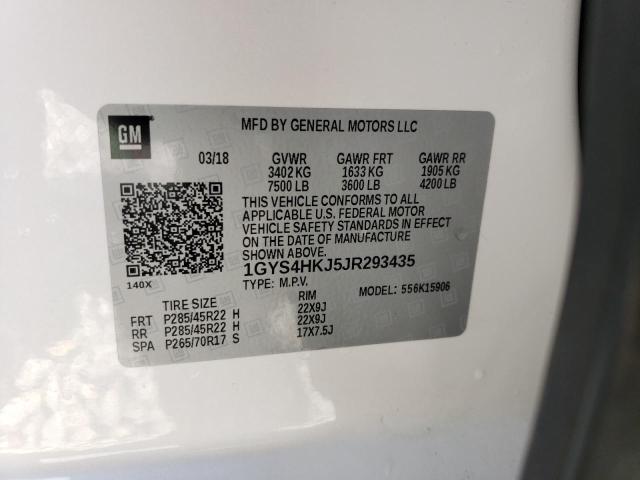 1GYS4HKJ5JR293435 - 2018 CADILLAC ESCALADE ESV LUXURY WHITE photo 13