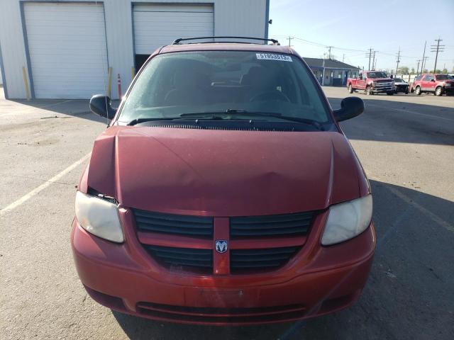 1D4GP45R47B143706 - 2007 DODGE CARAVAN SXT RED photo 5