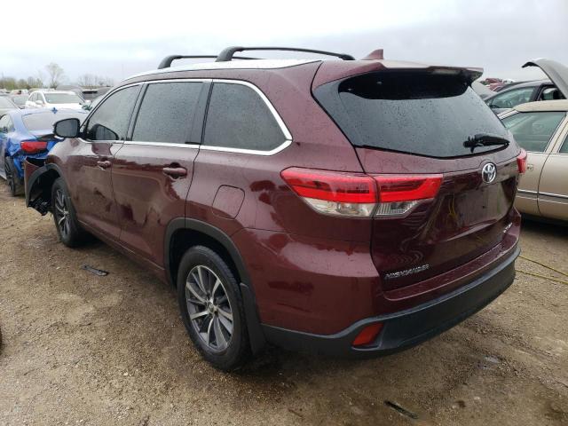 5TDJZRFH9JS490884 - 2018 TOYOTA HIGHLANDER SE BURGUNDY photo 2