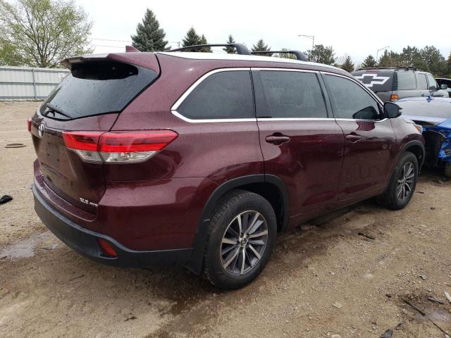 5TDJZRFH9JS490884 - 2018 TOYOTA HIGHLANDER SE BURGUNDY photo 3