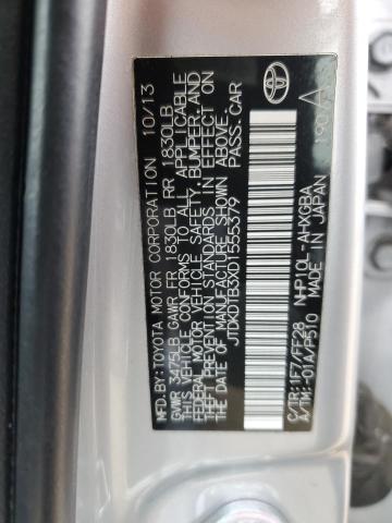 JTDKDTB3XD1555379 - 2013 TOYOTA PRIUS C SILVER photo 12