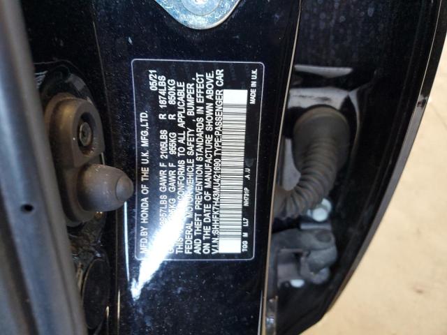 SHHFK7H43MU421690 - 2021 HONDA CIVIC SPORT 黑色 照片 12