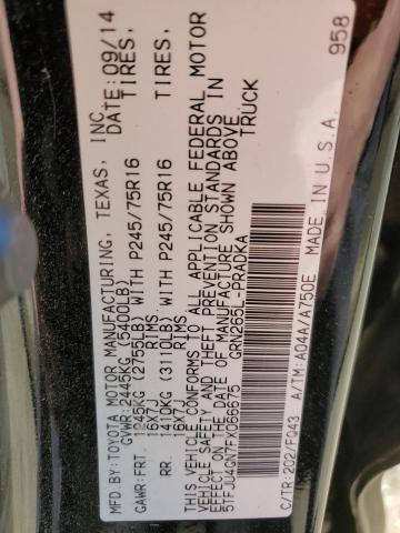 5TFJU4GN7FX066675 - 2015 TOYOTA TACOMA DOUBLE CAB PRERUNNER BLACK photo 13