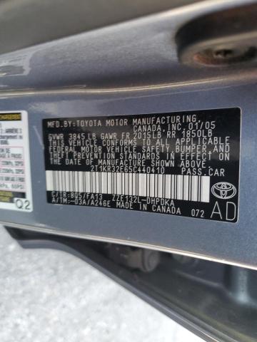 2T1KR32E65C440410 - 2005 TOYOTA COROLLA MA XR BLUE photo 12