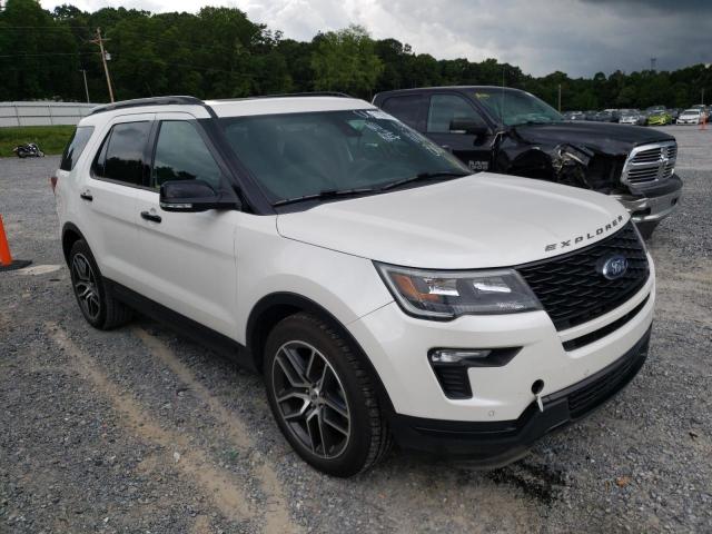 1FM5K8GT7KGA68106 - 2019 FORD EXPLORER SPORT WHITE photo 1