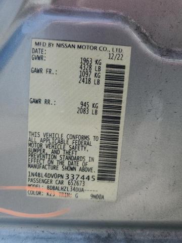 1N4BL4DV0PN337445 - 2023 NISSAN ALTIMA SV SILVER photo 12