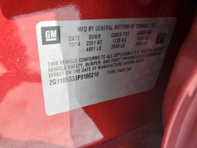 2G1165S33F9166219 - 2015 CHEVROLET IMPALA LTZ RED photo 12