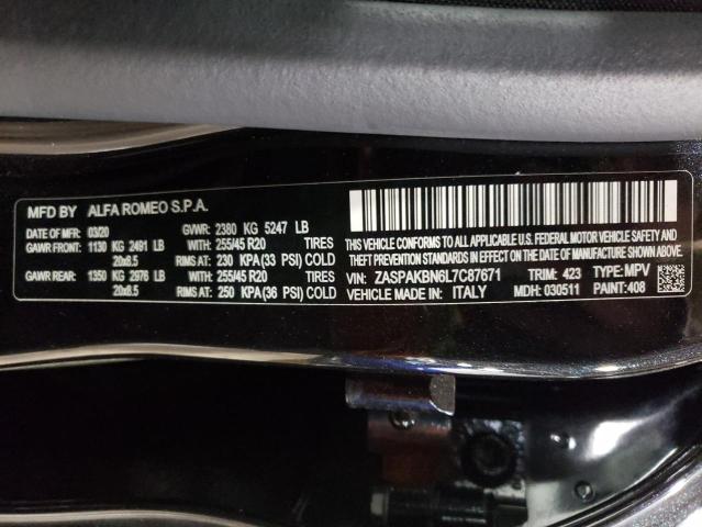ZASPAKBN6L7C87671 - 2020 ALFA ROMEO STELVIO TI BLACK photo 13