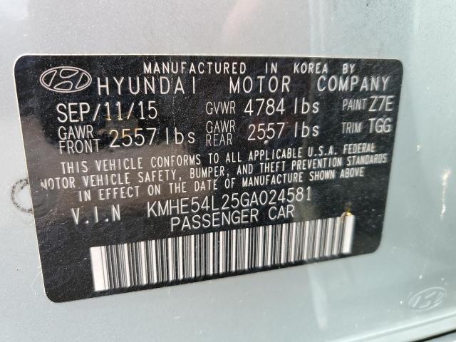 KMHE54L25GA024581 - 2016 HYUNDAI SONATA PLUG-IN HYBRID GRAY photo 12