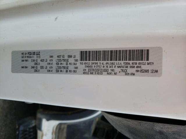 3C6TRVDG5FE516563 - 2015 RAM PROMASTER 2500 HIGH WHITE photo 14