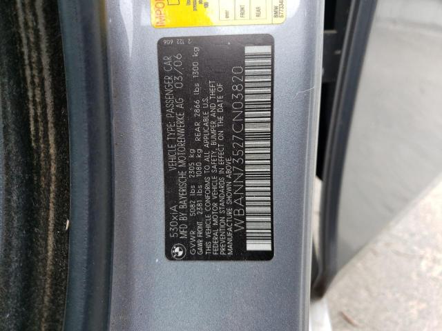 WBANN73527CN03820 - 2007 BMW 530 XIT GRAY photo 12