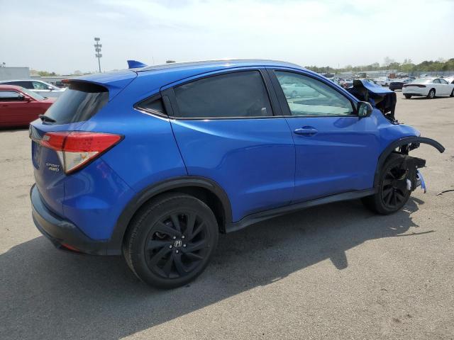 3CZRU6H12MM744403 - 2021 HONDA HR-V SPORT BLUE photo 3