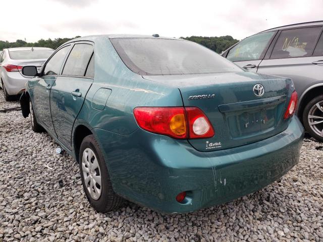 2T1BU4EE8AC508250 - 2010 TOYOTA COROLLA BASE TEAL photo 3