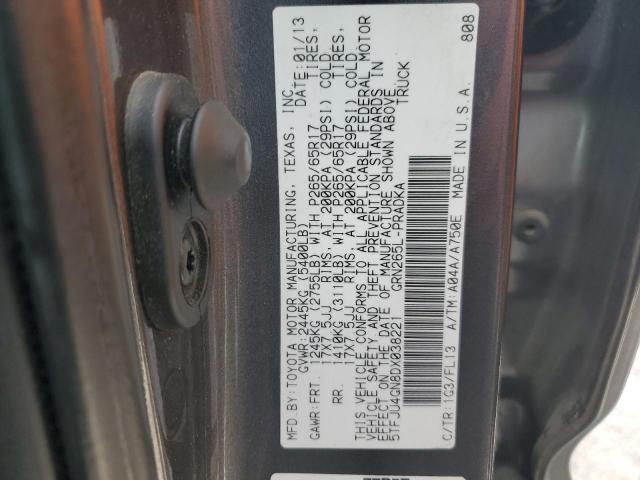 5TFJU4GN8DX038221 - 2013 TOYOTA TACOMA DOUBLE CAB PRERUNNER GRAY photo 13