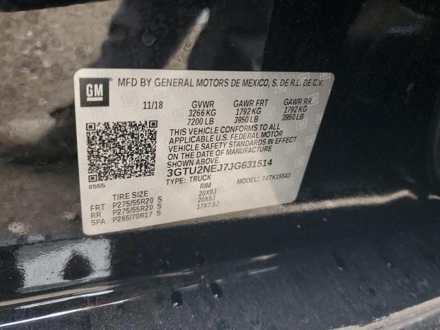 3GTU2NEJ7JG631514 - 2018 GMC SIERRA K1500 SLT BLACK photo 12