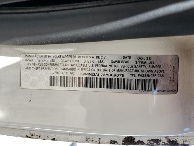 3VWRG3AL7AM009075 - 2010 VOLKSWAGEN NEW BEETLE WHITE photo 13