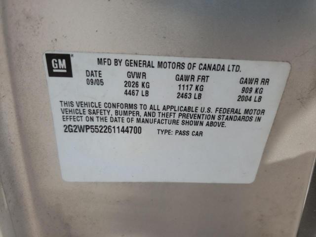 2G2WP552261144700 - 2006 PONTIAC GRAND PRIX 银色 照片 13