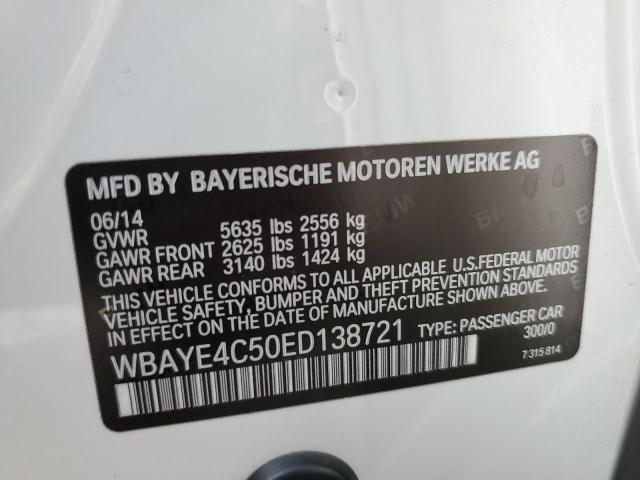 WBAYE4C50ED138721 - 2014 BMW 740 LI WHITE photo 12