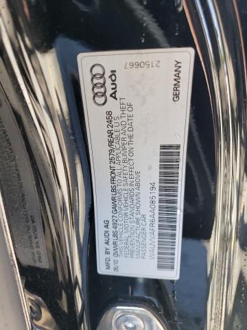 WAUVVAFR6AA085194 - 2010 AUDI S5 PRESTIGE 黑色 照片 12