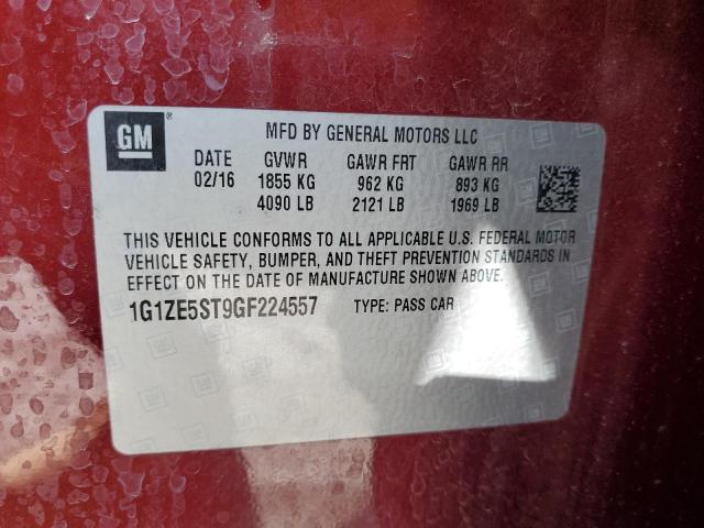 1G1ZE5ST9GF224557 - 2016 CHEVROLET MALIBU LT BURGUNDY photo 12