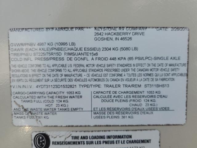 4YDT31123D1532821 - 2013 KEYSTONE SPRINTER TWO TONE photo 10