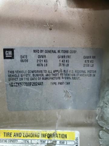 1G1ZK57788F282441 - 2008 CHEVROLET MALIBU LTZ GOLD photo 13