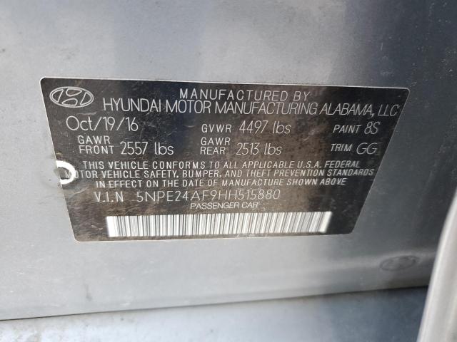 5NPE24AF9HH515880 - 2017 HYUNDAI SONATA SE SILVER photo 13